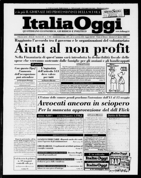 Italia oggi : quotidiano di economia finanza e politica